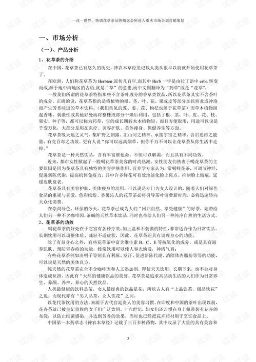 格調(diào)花草茶品牌營銷策劃方案商業(yè)計(jì)劃書